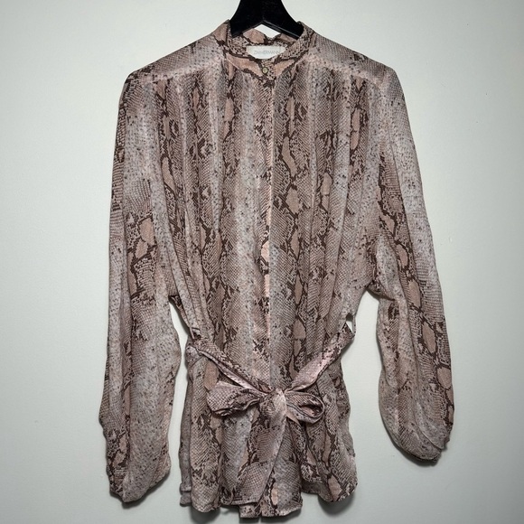 Zimmermann Snake Print Blouse in Beige and Brown size - Picture 9 of 16